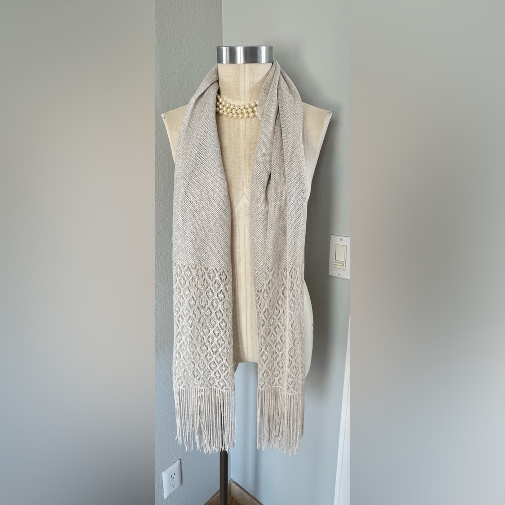 Large Fringed Metallic Cejon Scarf